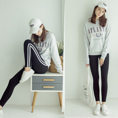 Quần legging tập Yoga kẻ sọc (Đen)