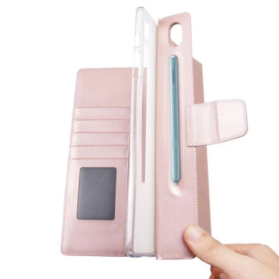 Bao da dành cho Samsung Tab S9 dạng ví có ngăn đựng thẻ, đựng tiền, quai gập hãng HanMan - hàng nhập khẩu