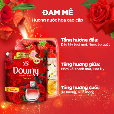 Nước Xả vải DOWNY Hương Nước Hoa Đam Mê Túi 4L