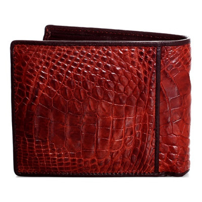 HJ2245 - Bóp nam Huy Hoàng da cá sấu ngăn sau màu nâu đất