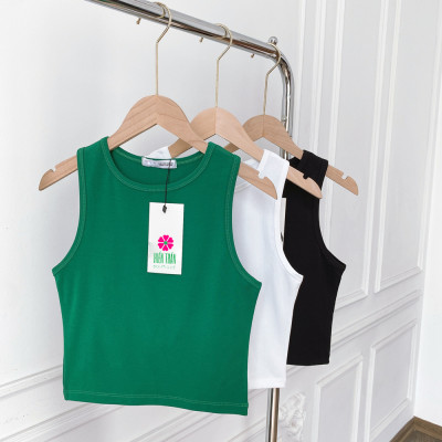 Áo croptop nữ Hiền Trần BOUTIQUE sát nách ba lỗ thun không tay kiểu ôm body tank top vải cotton co giãn tốt