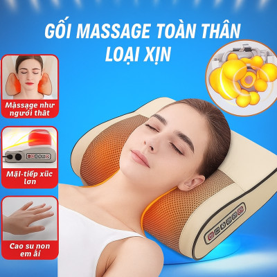 Gối Massage Hồng Ngoại Cao Cấp 20 Bi – Massage Toàn Thân, Tốt Cho Tuần Hoàn Máu
