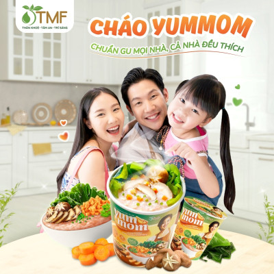 Thùng 24 ly cháo gạo lứt rong biển yến mạch ăn liền Yum Mom 45g TÂM MINH FOODS cho bé ăn dặm