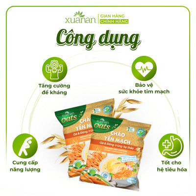 Combo 6 Gói Cháo Yến Mạch Thịt Gà & Đông Trùng Hạ Thảo Xuân An 40G (Tặng Kèm 1 Gói)
