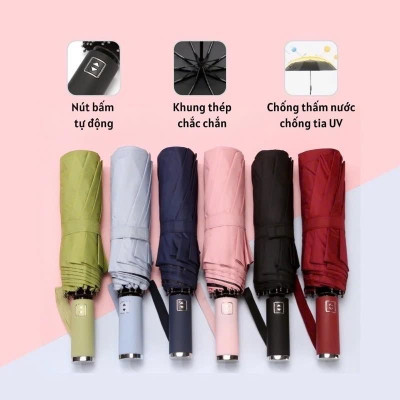 Ô Che Mưa Cao Cấp Tự Động Gấp Gọn Xuất Nhật Mẫu Mới