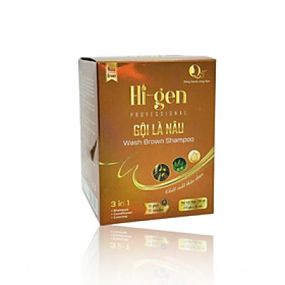 Dầu Gội Phủ Bạc, Gội là Nâu Hi-gen gói 25ml (Hộp 10 gói)