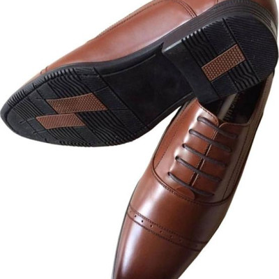 Giày tây nam tăng chiều cao Trường Hải cao 6.5cm da bò thật không bong tróc đế cao su không trơn GTN077