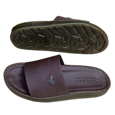 Dép Nam Da Bò HA NAM Đế Siêu Nhẹ Khâu Chỉ Toàn Bộ DNA22031