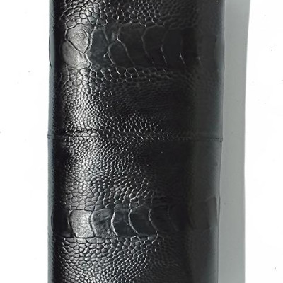 Túi đeo da đà điểu Huy Hoàng da chân màu đen HT6414