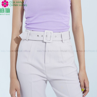 Quần baggy nữ Hiền Trần BOUTIQUE lưng cạp cao đai rời đồ công sở đi học form đẹp màu đen be