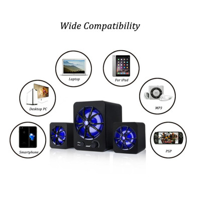 Loa máy tính SADA D-207 kết hợp có dây USB Đèn LED âm thanh nổi đầy màu sắc