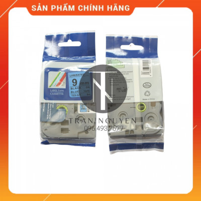 [Combo 5 hộp] Nhãn In đa lớp Tz2-521 - Đen nền Dương 9mm x 8m - Hàng nhập khẩu