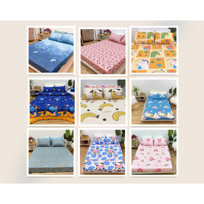 Set Ga Gối 3 Món gồm (1 ga + 2 vỏ gối đầu) siêu nhiều mẫu (Shop Gửi Màu Ngẫu Nhiên).