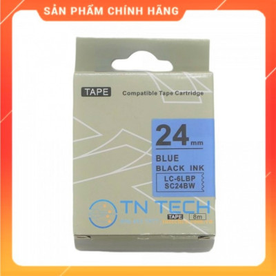 Nhãn in TEPRA - EPSON LC-6LBP (SC24BW) – Chữ đen nền xanh dương 24MM X 8M  - Dùng cho máy in nhãn TEPRA - EPSON [Hàng nhập khẩu]