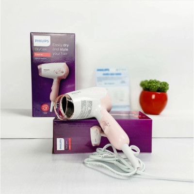 Máy sấy tóc mini gấp gọn Philips HP8108, công suất 1000W, an toàn bảo vệ tóc, bảo hành 2 năm|Hàng Chính Hãng