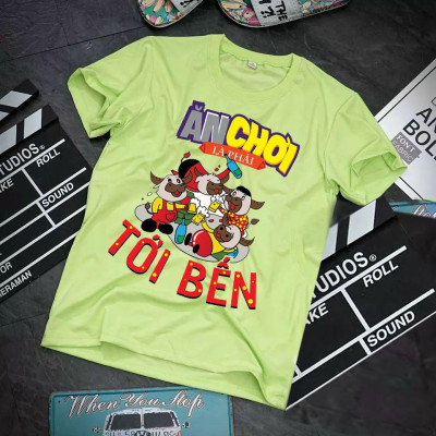 Áo phông phong cách trẻ trung in họa tiết Ăn Chơi là phải Tới Bến form Unisex chất thun đẹp