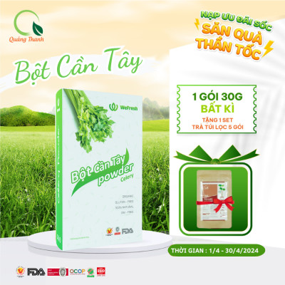 Bột Cần Tây Sấy Lạnh Nguyên Chất Quảng Thanh Hộp 30g - Hỗ trợ giảm cân, giảm mỡ bụng, giảm mụn, giảm gút