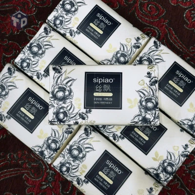 Gói Giấy Ăn Sipiao Hoa Xanh Đen 420 Tờ Siêu Dai