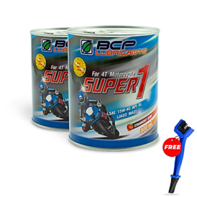 2 Lon nhớt xe số BCP Thái Lan 800ML tặng 1 bàn chải chà sên loại tốt (nhớt màu đỏ, thơm mùi dâu)