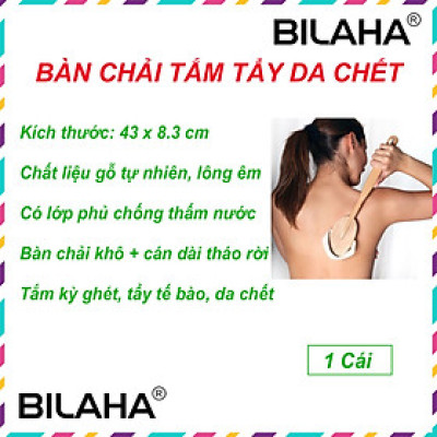 Cọ Lưng Tre Chải Khô và Ướt (Tẩy tế bào chết - Gậy massage BodyShop - Có thể tháo rời - Bàn Chải Khô Cán dài) MASA1010