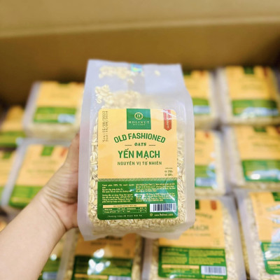 Yến mạch cán dẹt nguyên cám Úc đóng túi/ hũ 500gram thương hiệu Holinut