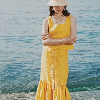 Áo Croptop Linen Tràng An TOP229 thời trang thiết kế Hity