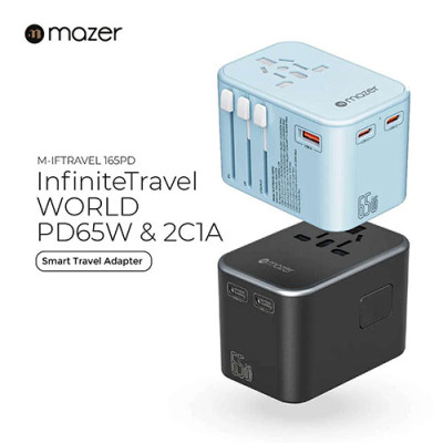 Cốc sạc Mazer Infinite.Travel SuperMINI 65W 2Type-C 1 USB M-IFTRAVEL 165PD - Hàng chính hãng