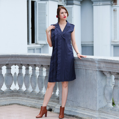 Đầm Suông Đầm Kiểu Đẹp Thời trang thiết kế Hity DRE127 (Xanh Cổ Điển)