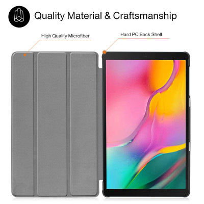 Case bao da chống sốc cho Samsung Galaxy Tab S5e (T720 / T725) 10.5 inch hiệu HOTCASE thiết kế siêu mỏng hỗ trợ Smartsleep, gập nhiều tư thế, mặt da siêu mịn - hàng nhập khẩu