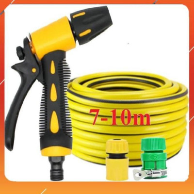 Vòi Xịt️Evoucher Bộ dây vòi xịt nước rửa xe, tưới cây , tăng áp 3 lần, loại 7m, 10m 206319 cút sập, nối PE 