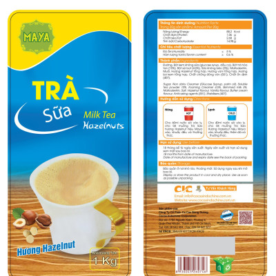 Trà sữa hòa tan Maya Hazelnut (hạt dẻ) - túi 1 kg