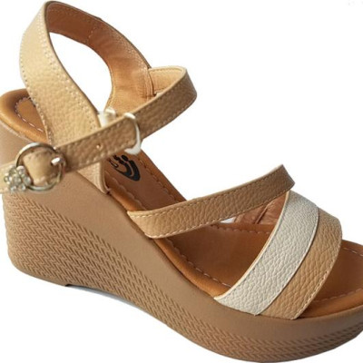 Giày Sandal Nữ Đế Xuồng BIGGBEN Da Bò Thật SDX16