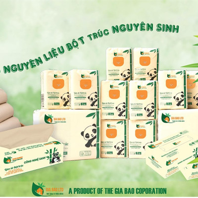 Hộp khăn giấy rút đa năng WOOD BAMBOO 180 2 lớp 