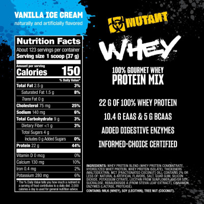 Mutant Whey Protein 5Lbs (2,3kg), Sữa bổ sung Protein, Phục Hồi và Phát Triển Cơ Bắp