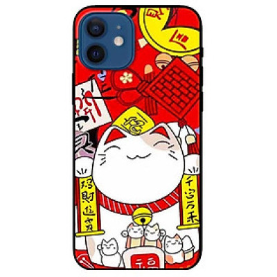 Ốp lưng dành cho Iphone 12 / 12 Pro mẫu Mèo Nằm Chờ Cá