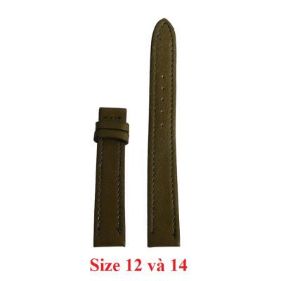 Dây đồng hồ da bò nhiều size màu rêu HJ8109-23-37 