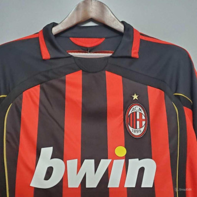 Áo Bóng Đá Retro AC Milan 2006 - Sân Nhà In Tên Kaka Số 22 bản cao cấp vải Cotton Polyester