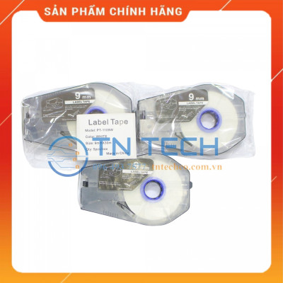 Nhãn in CANON PT-1109W - Chữ đen nền trắng 9MM x 30M - Dùng cho máy in ống CANON [Hàng nhập khẩu]