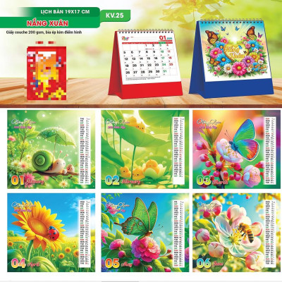 Lịch Để Bàn 2026 Đế Chữ A ,Bìa Ép Kim Điển Hình Cao Cấp, Sang Trọng