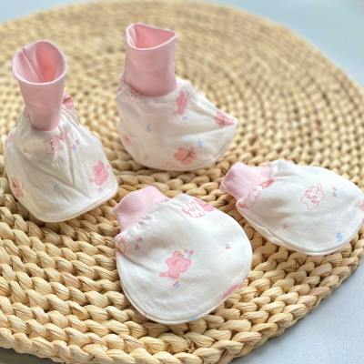 BAO TAY BAO CHÂN HỌA TIẾT CÚN CON ( VIỀN BO/ VIỀN THUN) CHO BÉ