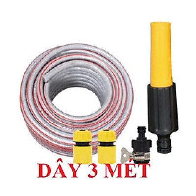  Bộ dây vòi xịt nước rửa xe, tưới cây . tăng áp 3 lần, loại 3m, 5m 206622-5Kcút sập, nối, d.vàng