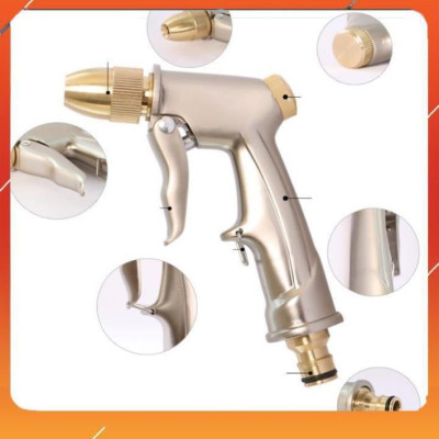 ️Evoucher Bộ dây vòi xịt nước rửa xe, tưới cây , tăng áp 3 lần, loại 7m, 10m 206701-1 đầu đồng,cút,nối vàng +  đai