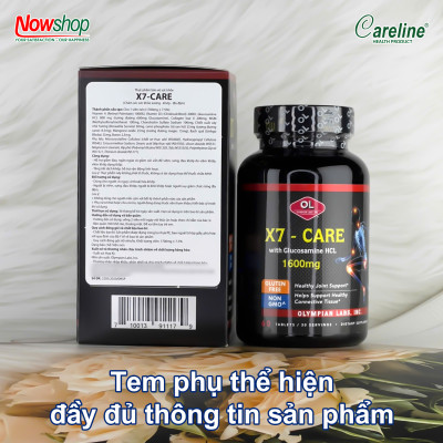 X7-Care Olympian Labs hộp 60 viên bổ khớp tăng tiết dịch khớp giảm đau nhức khô khớp thoái hoá khớp