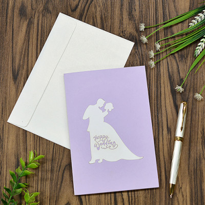 Thiệp 3D Pop Up Cô Dâu Chú Rể – Thiệp Cưới, Thiệp Chúc Mừng Đám Cưới Sang Trọng, Độc Đáo, W01