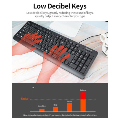 106 phím Bàn phím uFound U-70 hỗ trợ USB decibel thấp cho nhà / Văn phòng