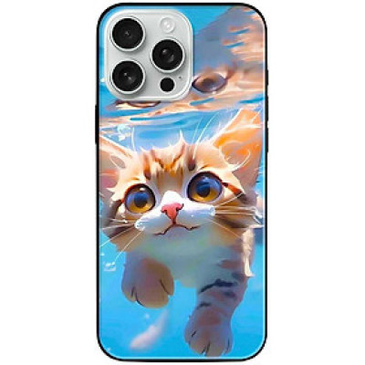 Ốp lưng cho IPhone 15 - 15 Plus - 15 Pro - 15 Pro Max - 16 - 16 Plus - 16 Pro - 16 Pro Max - Mèo Bơi - Hàng Chính Hãng