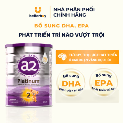 Combo 3 Lon Sữa a2 Milk a2 Platinum Premium Toddler Milk Drink Đủ Số Lon 900g