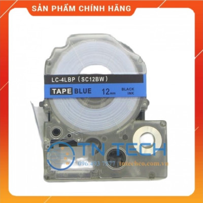 Nhãn in TEPRA - EPSON LC-4LBP (SC12BW) – Chữ đen nền xanh dương 12MM X 8M  - Dùng cho máy in nhãn TEPRA - EPSON [Hàng nhập khẩu]