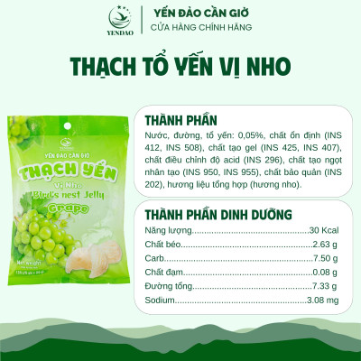 Yến Đảo - Thạch Yến Vị Nho, Bổ Sung Năng Lượng, Thanh Mát Mỗi Ngày