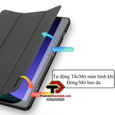 Bao da dành cho SamSung Galaxy Tab S9 FE chính hãng Dux Ducis Domo chống sốc, có khay đựng bút - Hàng chính hãng 